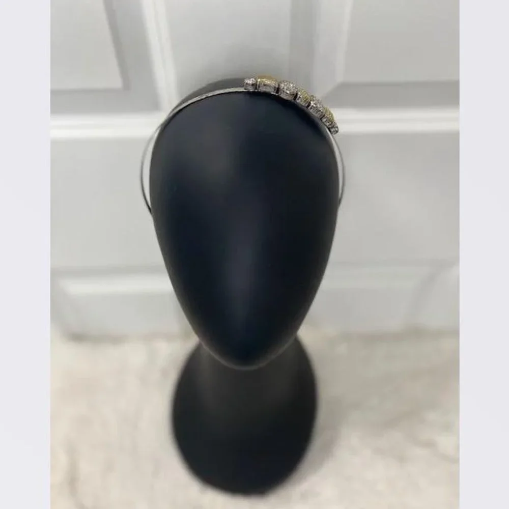 Anthropologie Heloise Embellished Headband by Jill Schwartz in Silver - NWOT